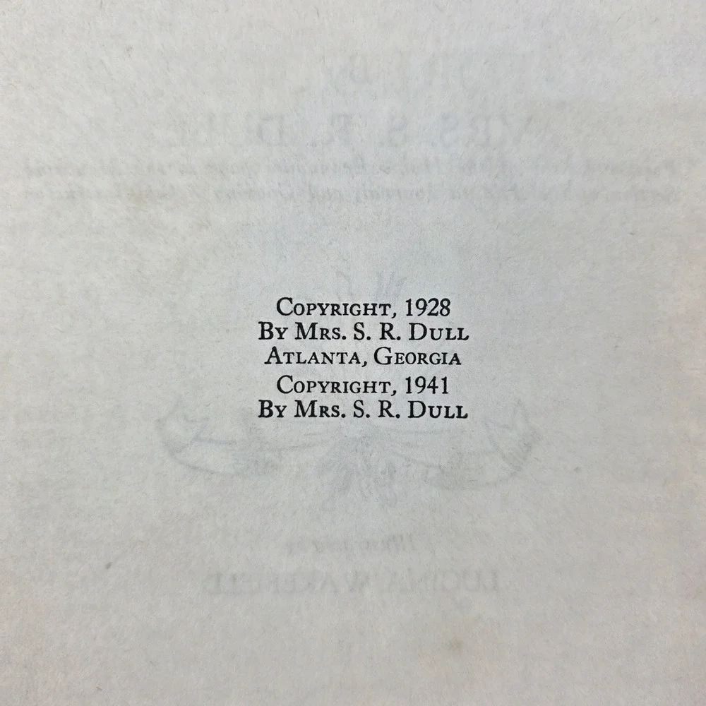 Southern Cooking Cookbook Mrs SR Dull Grosset & Dunlap Green Vintage 1941 OS
